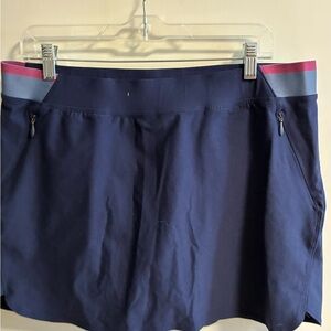 Navy Blue Skirt with Pink and Gray Accents